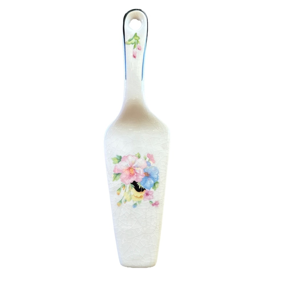 Harker Oriental Poppies Pottery Pie or Cake Server
